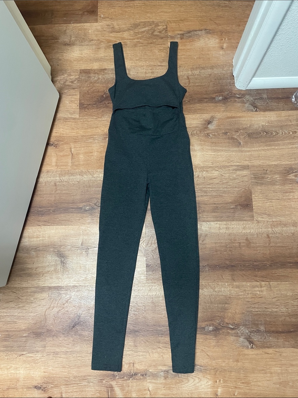 Sleeveless Black Square-Neck Jumpsuit